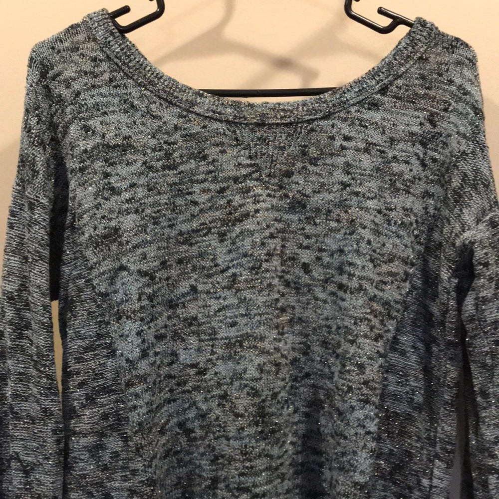 blue/gold long sleeve crew neck sweater